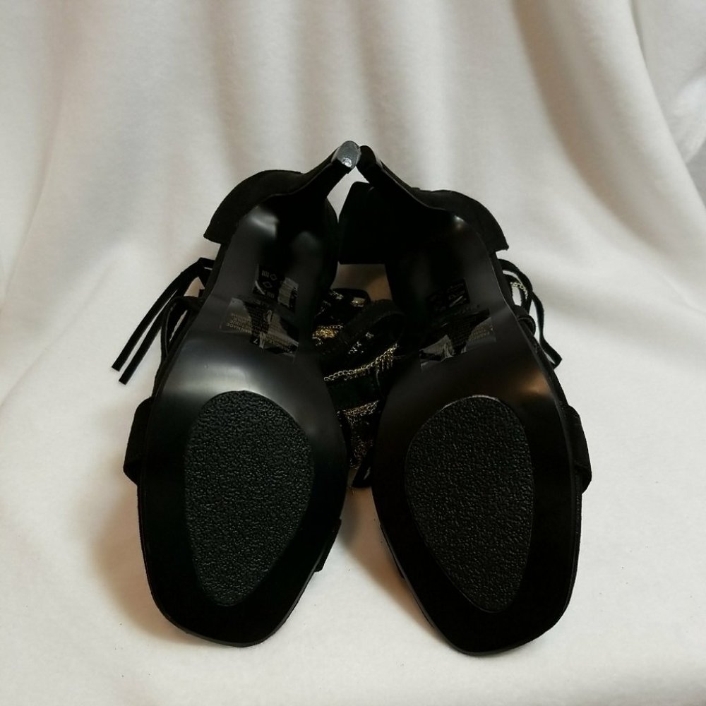 Express Runway Collection Gold Chain Fringes Stilettos Women's Heels Size 7 New - Picture 11 of 16